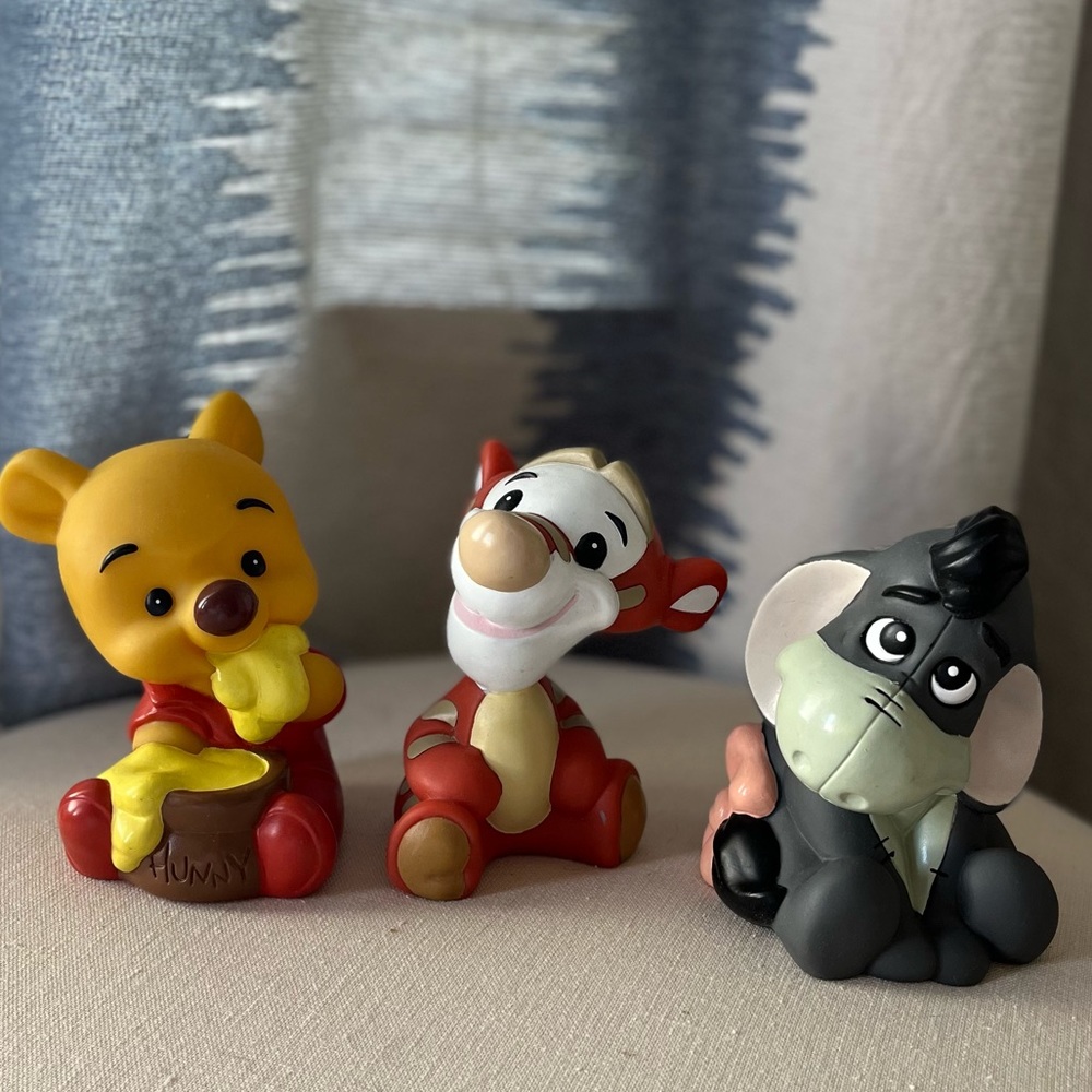 Vintage Disney Winnie the Pooh figurines set of 3, Pooh Bear, Tigger, Eeyore